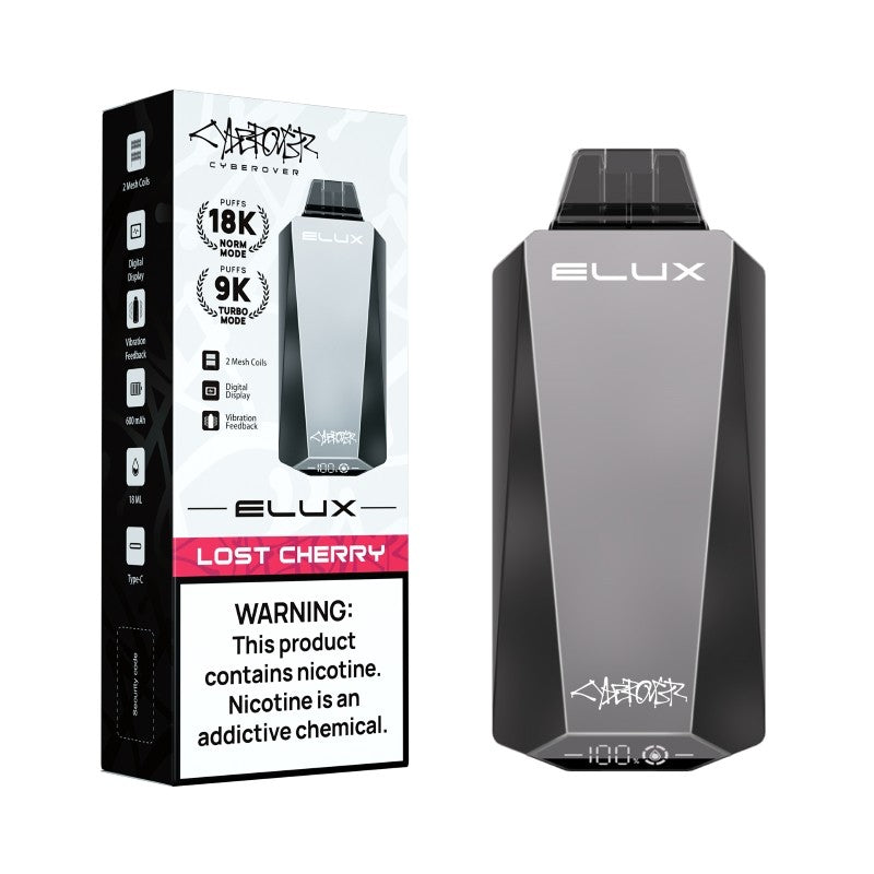 ELUX CYBEROVER 18K PUFF RECHARGEABLE DISPOSABLE WITH DIGITAL JUICE/BATTERY LEVEL SCREEN & DUAL MODE FEATURE