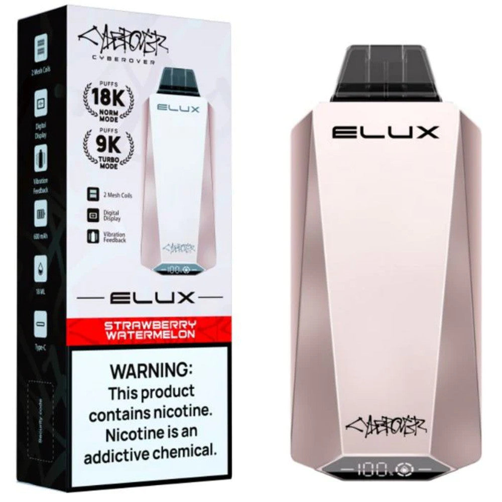 ELUX CYBEROVER 18K PUFF RECHARGEABLE DISPOSABLE WITH DIGITAL JUICE/BATTERY LEVEL SCREEN & DUAL MODE FEATURE